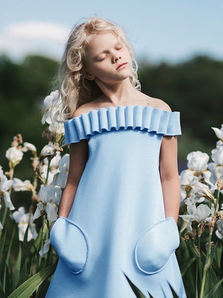 Girls' Fashionable Princess Banquet Evening Dress Light Luxury Hepburn Style - Image 6