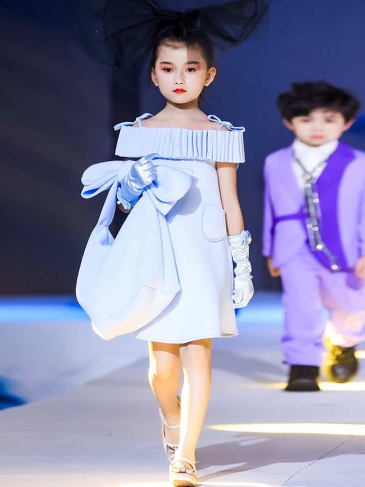 Girls' Fashionable Princess Banquet Evening Dress Light Luxury Hepburn Style - Image 5